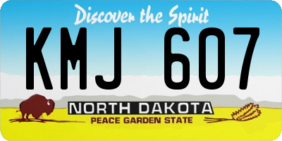ND license plate KMJ607