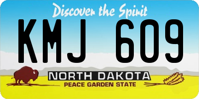 ND license plate KMJ609