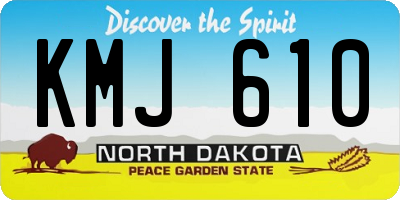 ND license plate KMJ610