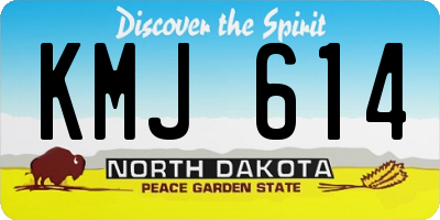 ND license plate KMJ614