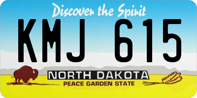 ND license plate KMJ615
