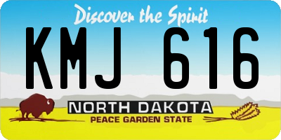 ND license plate KMJ616
