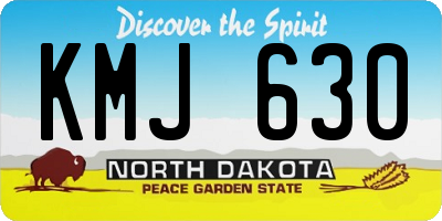 ND license plate KMJ630