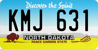 ND license plate KMJ631