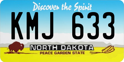 ND license plate KMJ633