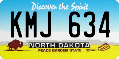 ND license plate KMJ634