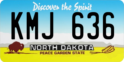 ND license plate KMJ636