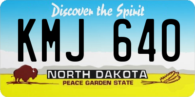 ND license plate KMJ640