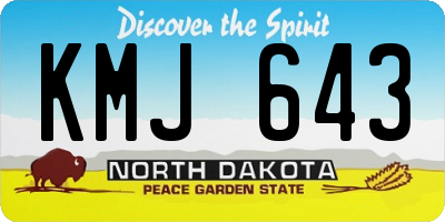 ND license plate KMJ643