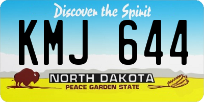 ND license plate KMJ644