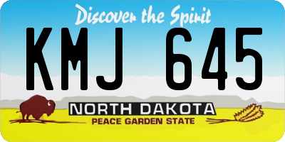 ND license plate KMJ645