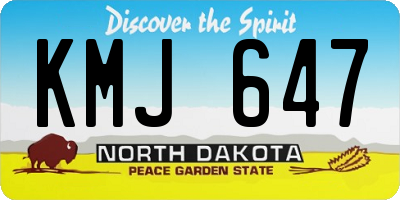 ND license plate KMJ647