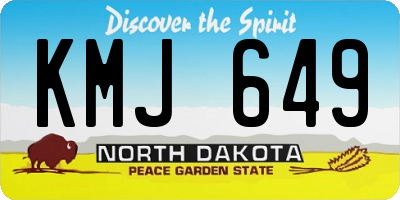 ND license plate KMJ649