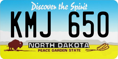 ND license plate KMJ650