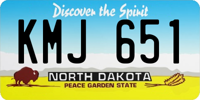 ND license plate KMJ651