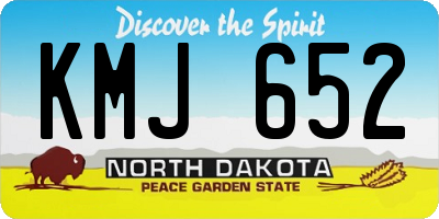 ND license plate KMJ652