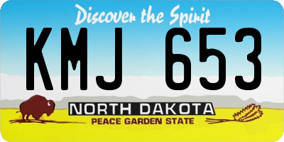 ND license plate KMJ653