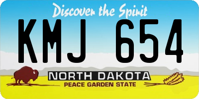 ND license plate KMJ654
