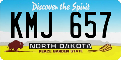 ND license plate KMJ657
