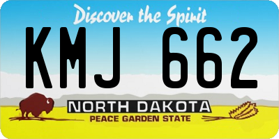 ND license plate KMJ662