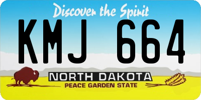 ND license plate KMJ664