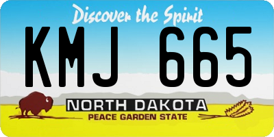 ND license plate KMJ665