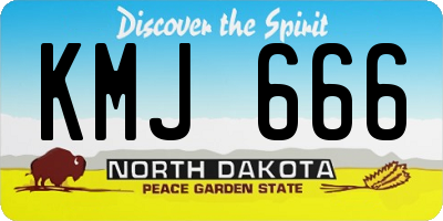 ND license plate KMJ666