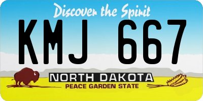 ND license plate KMJ667