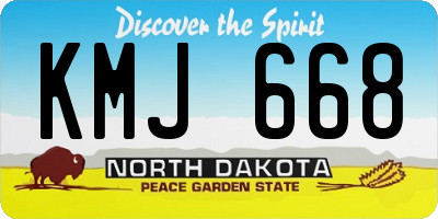 ND license plate KMJ668