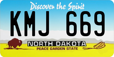 ND license plate KMJ669
