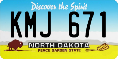 ND license plate KMJ671
