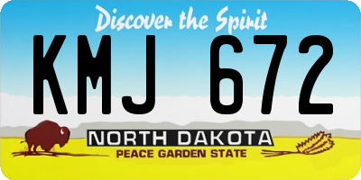 ND license plate KMJ672