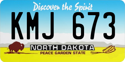 ND license plate KMJ673