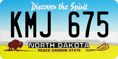 ND license plate KMJ675