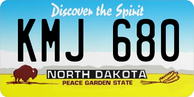 ND license plate KMJ680