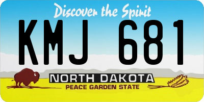 ND license plate KMJ681
