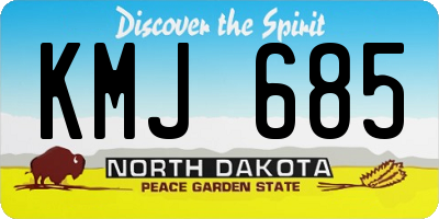 ND license plate KMJ685