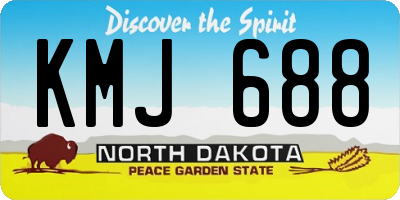 ND license plate KMJ688