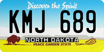 ND license plate KMJ689