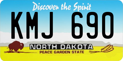 ND license plate KMJ690