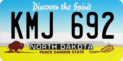 ND license plate KMJ692