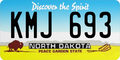 ND license plate KMJ693