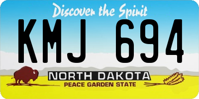 ND license plate KMJ694