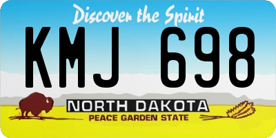 ND license plate KMJ698