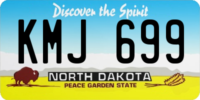 ND license plate KMJ699