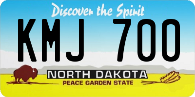 ND license plate KMJ700