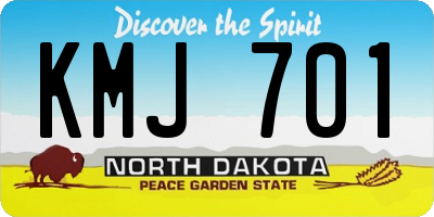 ND license plate KMJ701