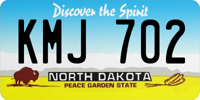 ND license plate KMJ702