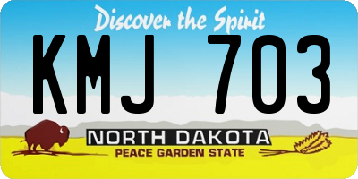 ND license plate KMJ703