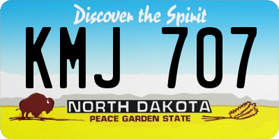 ND license plate KMJ707